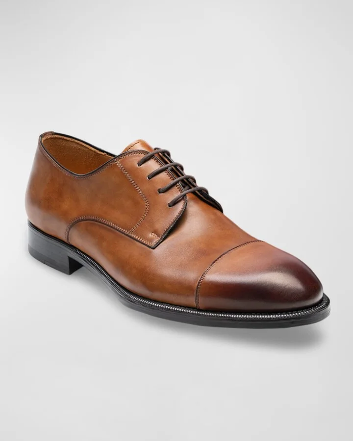 Men's Harlan Rubber Sole Leather Derby Shoes - Image 3