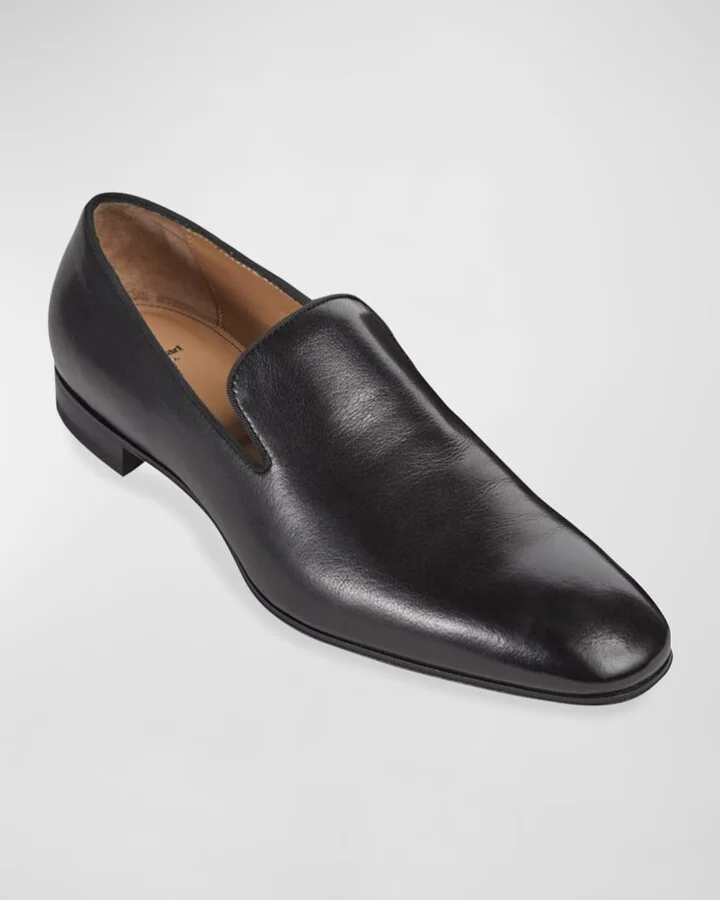 Men's Harrier Round-Toe Leather Formal Slippers - Image 3