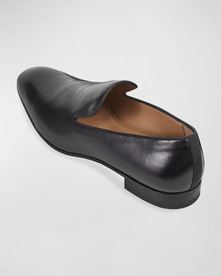 Men's Harrier Round-Toe Leather Formal Slippers - Image 5