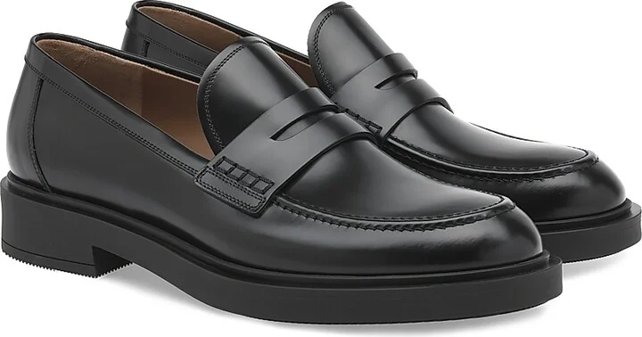 Men's Harris Leather Penny Loafers - Black - Size 8 - Image 2