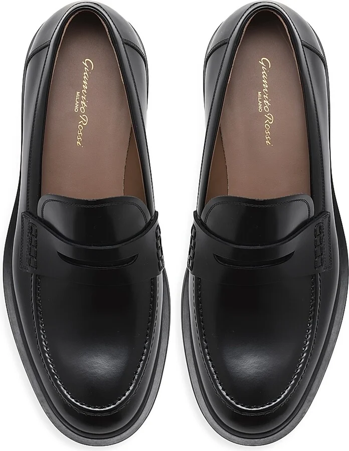 Men's Harris Leather Penny Loafers - Black - Size 8 - Image 4