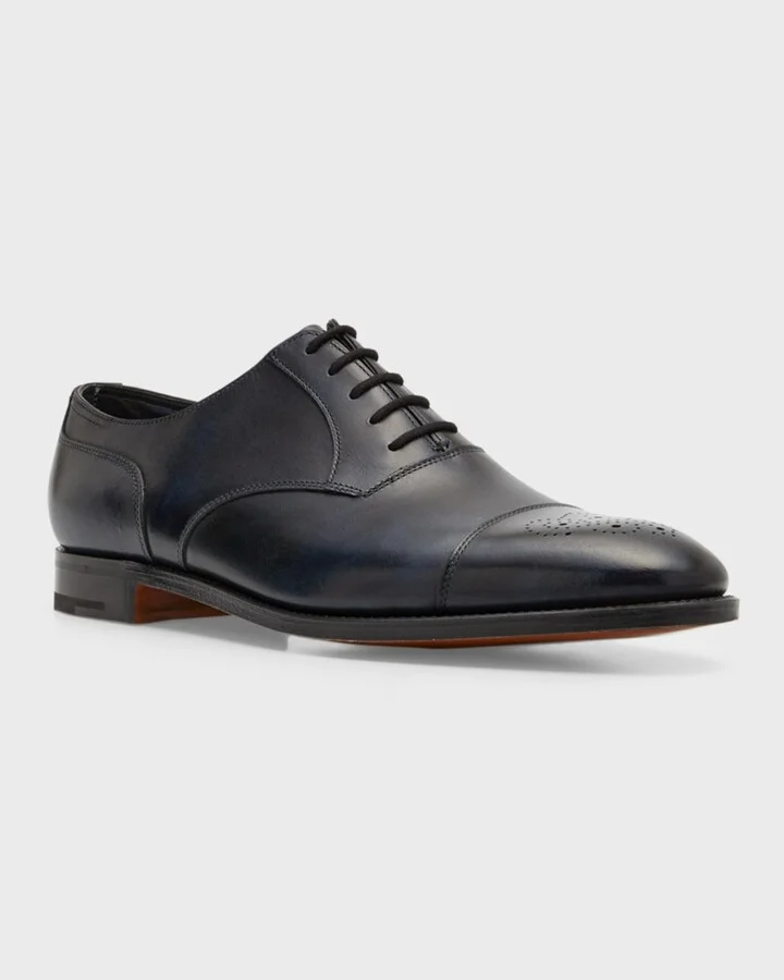Men's Hartland Cap Toe Brogue Leather Oxfords - Image 3