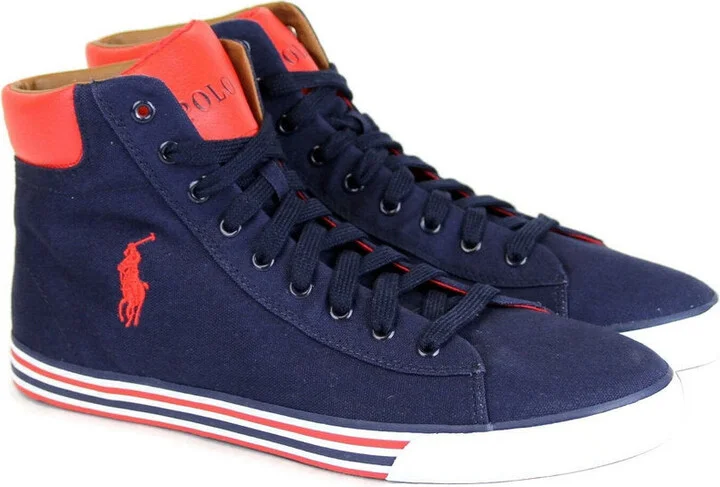 Men's Harvey Canvas High Top Sneaker With Logo - Image 4