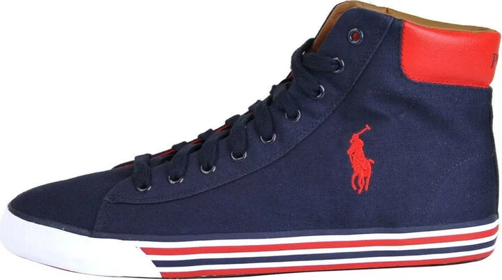 Men's Harvey Canvas High Top Sneaker With Logo - Image 6