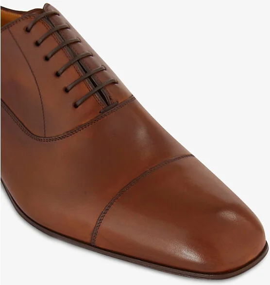 Mens Havane Greggo Leather Oxford Shoes Eur 41 / 7 Uk Men - Image 2