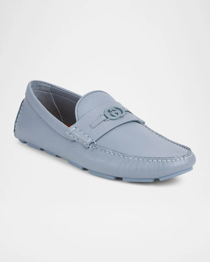 Men's Havel Interlocking G Leather Drivers - Image 3