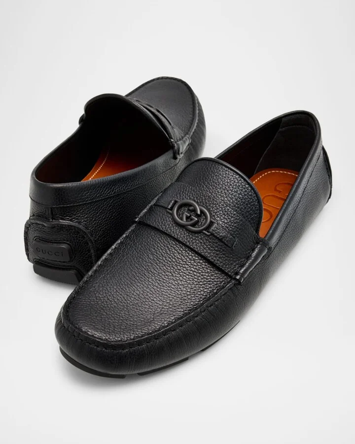 Men's Havel Interlocking G Leather Drivers - Image 6