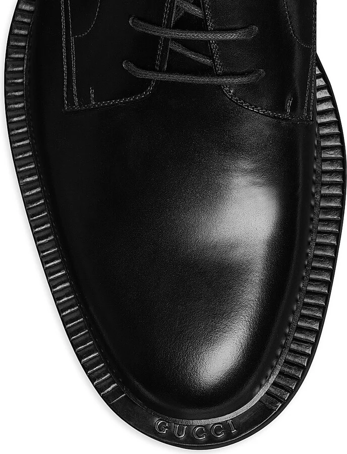 Men's Henry Leather Lace-Up Shoes - Black - Size 7 - Image 4