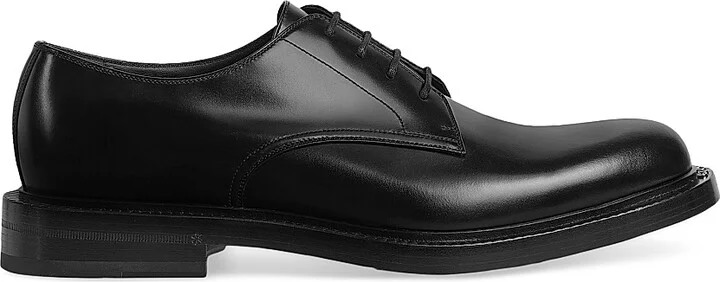 Men's Henry Leather Lace-Up Shoes - Black - Size 7