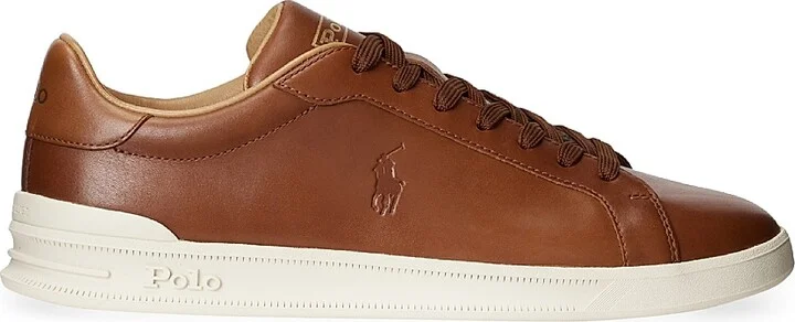 Men's Heritage Court II Leather Sneakers - Polo Pale Russet - Size 11