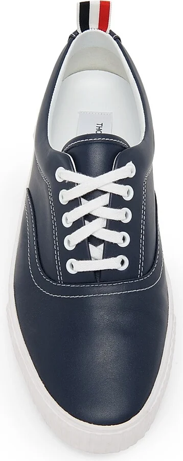Men's Heritage Leather Sneakers - Navy - Size 12 - Image 4