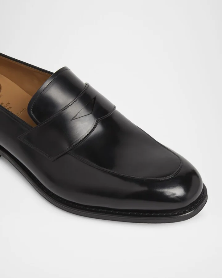 Men's Hertford Leather Rubber-Sole Penny Loafers - Image 5
