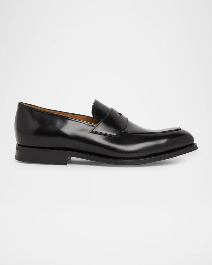 Men's Hertford Leather Rubber-Sole Penny Loafers