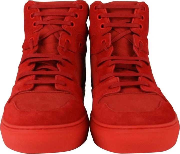 Men's Hi Top Red Nu-buck Suede / Rubber Sneaker - Image 3