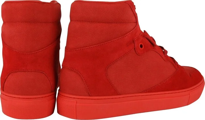 Men's Hi Top Red Nu-buck Suede / Rubber Sneaker - Image 5