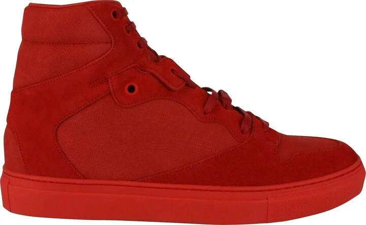 Men's Hi Top Red Nu-buck Suede / Rubber Sneaker - Image 6