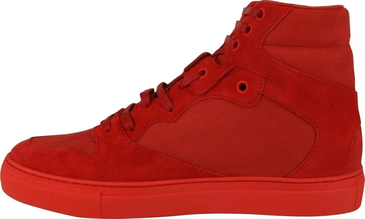 Men's Hi Top Red Nu-buck Suede / Rubber Sneaker - Image 7