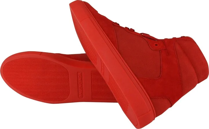 Men's Hi Top Red Nu-buck Suede / Rubber Sneaker - Image 8