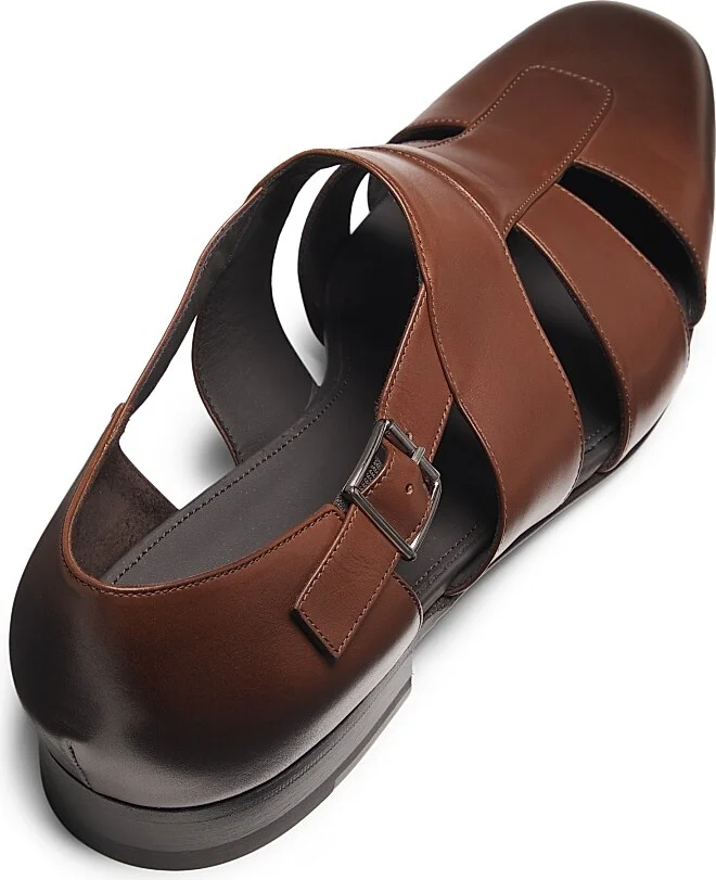 Men's Hickory Leather Fisherman Sandals - Dark Brown - Size 9 - Image 3