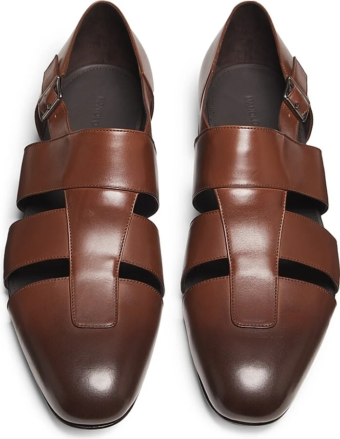 Men's Hickory Leather Fisherman Sandals - Dark Brown - Size 9 - Image 4