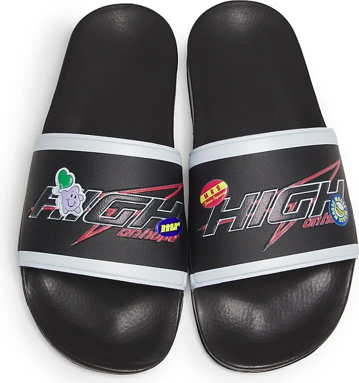 Men's High on Hope Rubber Slide Sandals - Black - Size 7 - Image 4