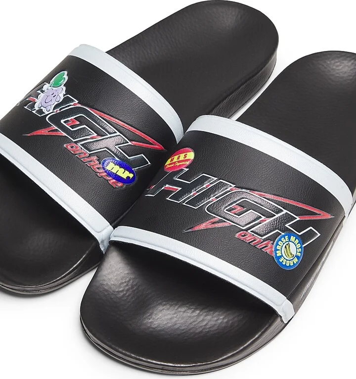 Men's High on Hope Rubber Slide Sandals - Black - Size 7 - Image 6