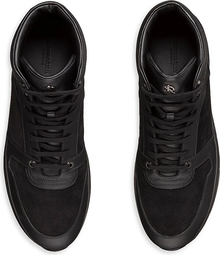 Men's HIGH-TOP SNEAKERS - Black - Size 7 - Image 4