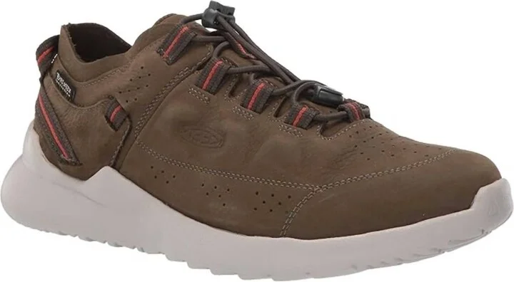 Men's Highland Leather Waterproof Sneaker In Dark Olive/silver Birch