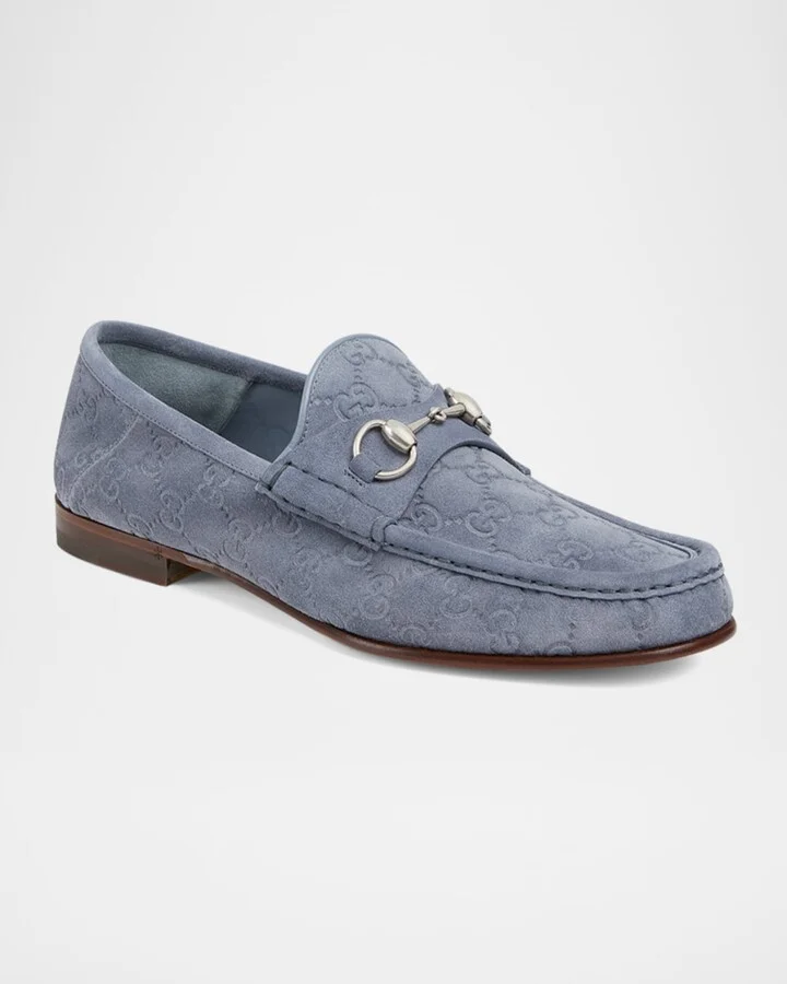 Men's Horsebit 1953 Embossed Suede Bit Loafers - Image 2