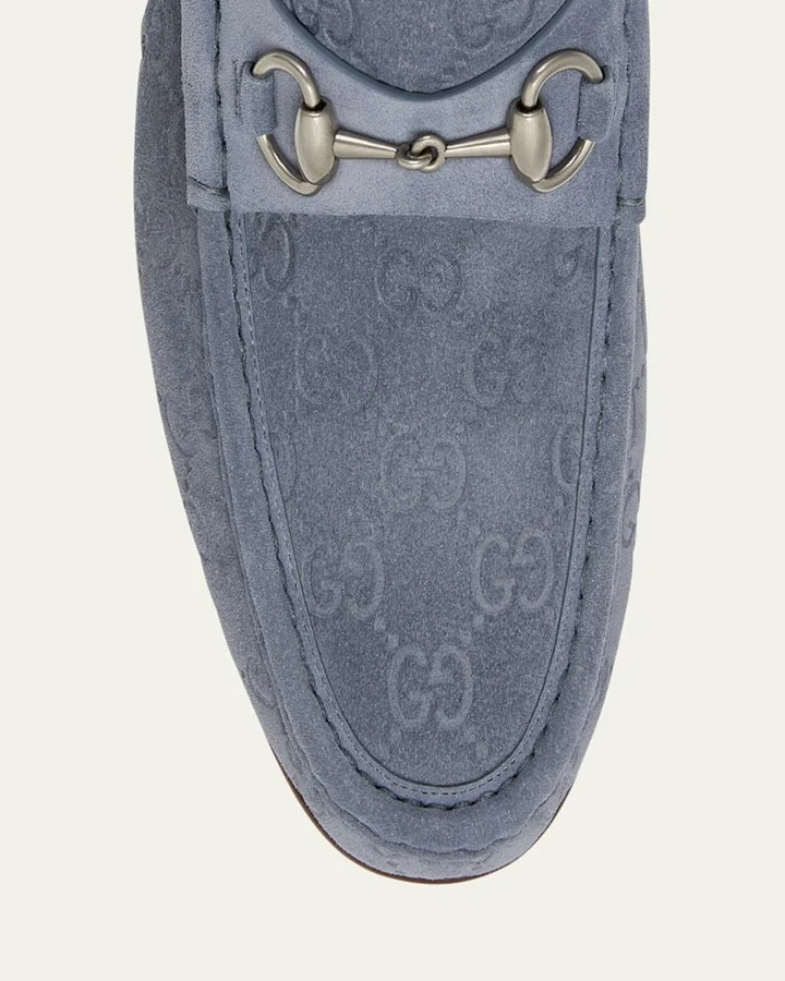 Men's Horsebit 1953 Embossed Suede Bit Loafers - Image 2