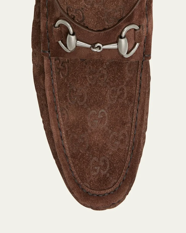 Men's Horsebit 1953 Embossed Suede Bit Loafers - Image 9