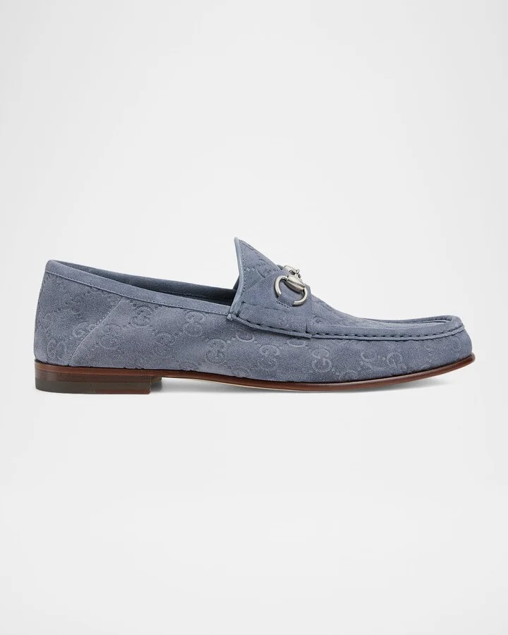 Men's Horsebit 1953 Embossed Suede Bit Loafers