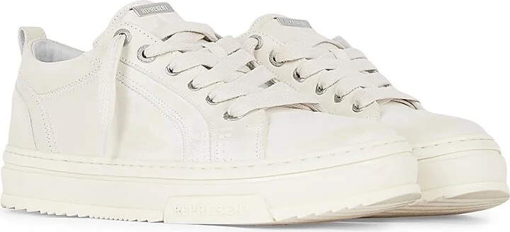 Men's HTN Low-Top Distressed Leather Sneakers - Vintage White - Size 7 - Image 2