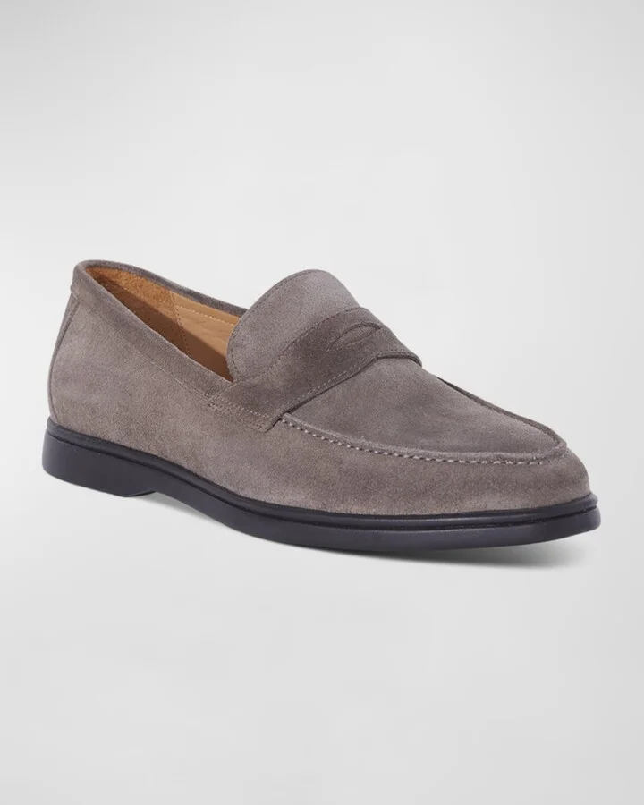 Men's Hugo Suede Penny Loafers - Image 5