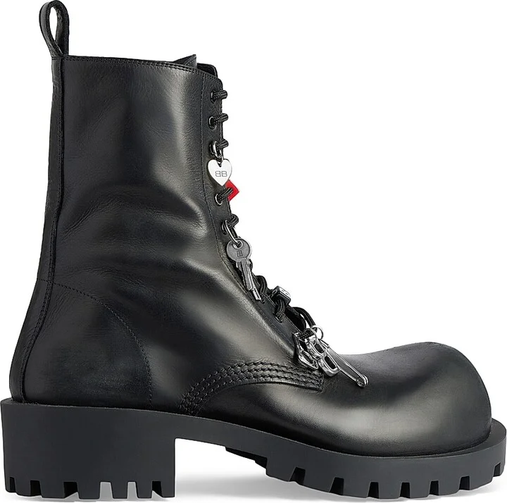 Men's Hummer Lace-Up Booties - Black - Size 8