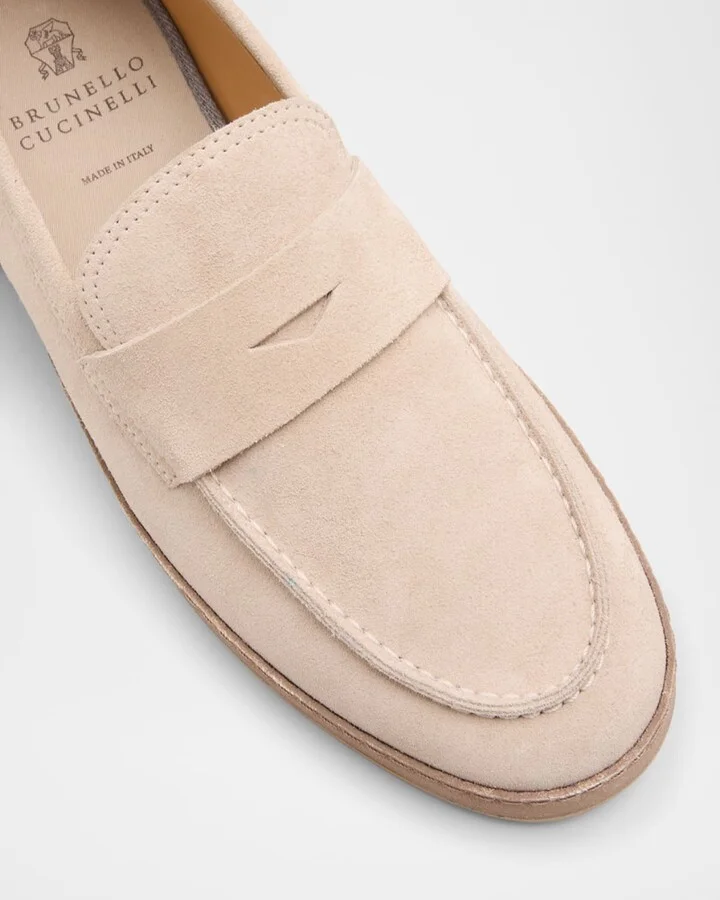 Men's Hybrid Suede Penny Loafers - Image 11