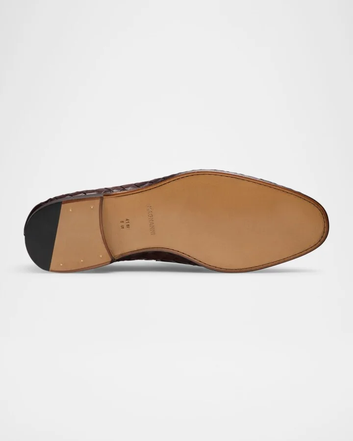 Men's Hyde Woven Leather Penny Loafers - Image 5