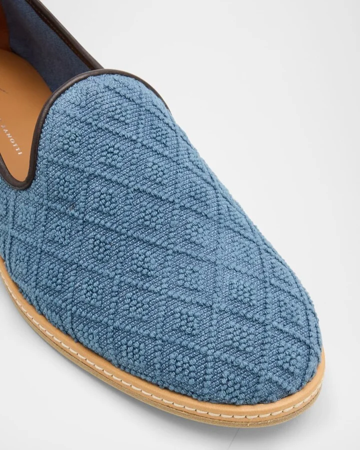 Men's Iknu Leather-Trim Cotton Loafers - Image 6