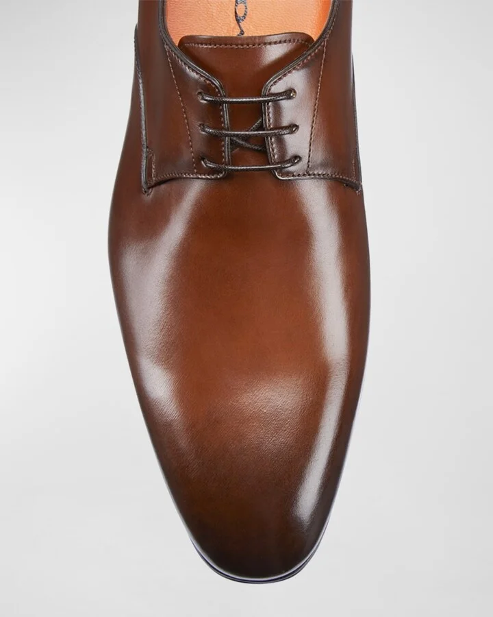 Men's Induct Burnished Leather Derby Shoes - Image 4