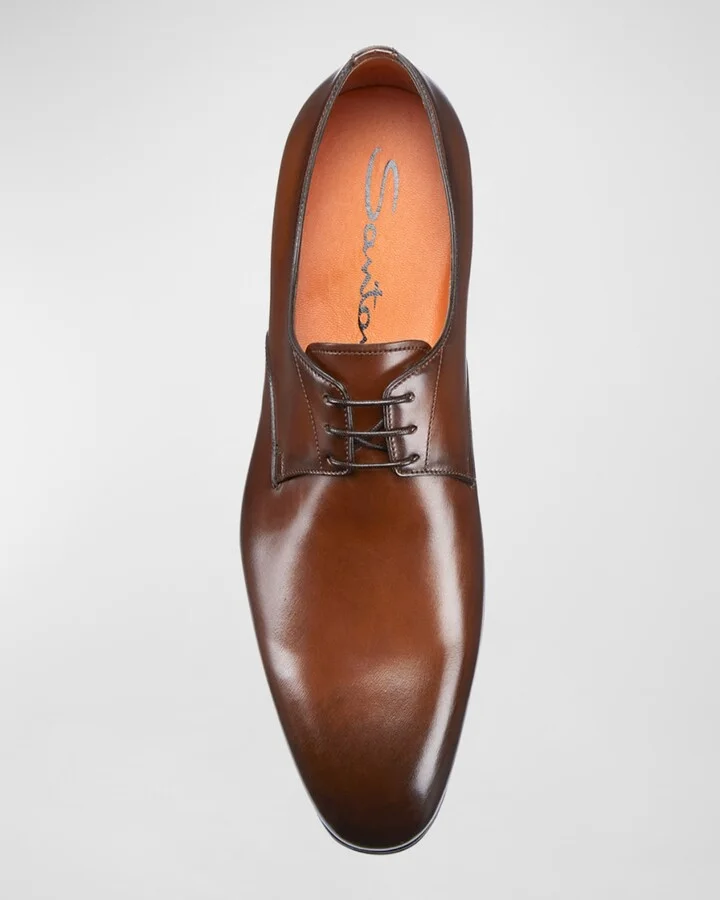Men's Induct Burnished Leather Derby Shoes - Image 5