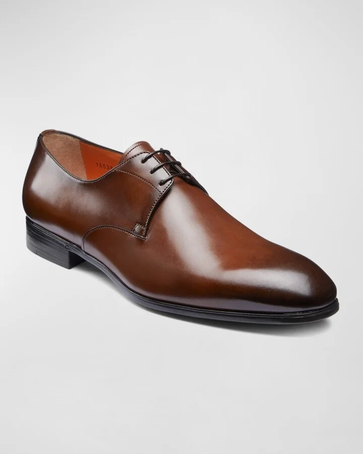 Men's Induct Burnished Leather Derby Shoes - Image 7