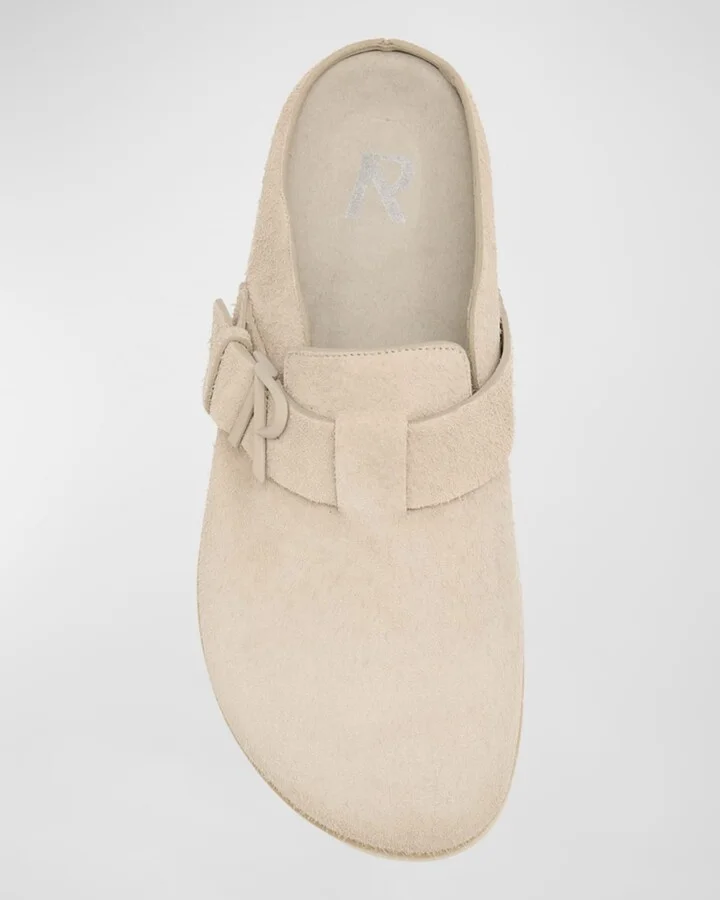 Men's Initial Buckle Suede Mules - Image 3