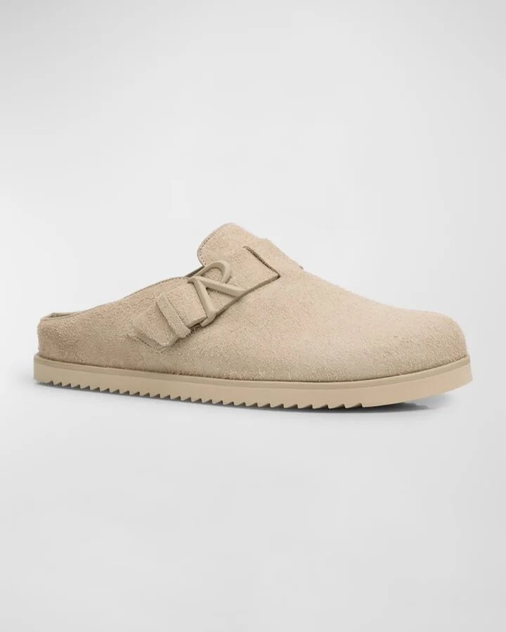 Men's Initial Buckle Suede Mules - Image 6