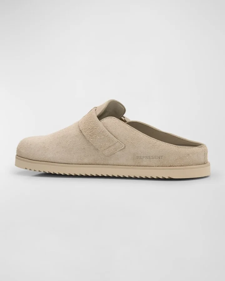 Men's Initial Buckle Suede Mules - Image 9