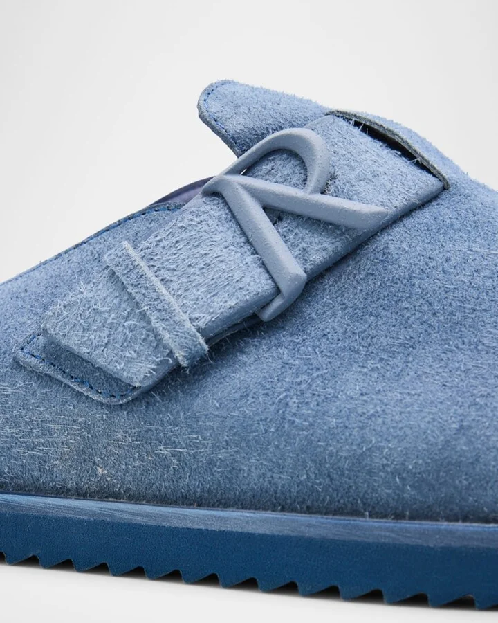 Men's Initial Buckle Suede Mules - Image 10