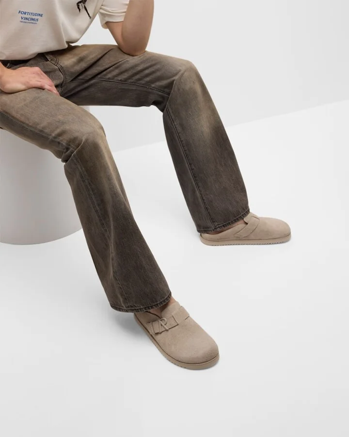 Men's Initial Buckle Suede Mules - Image 11