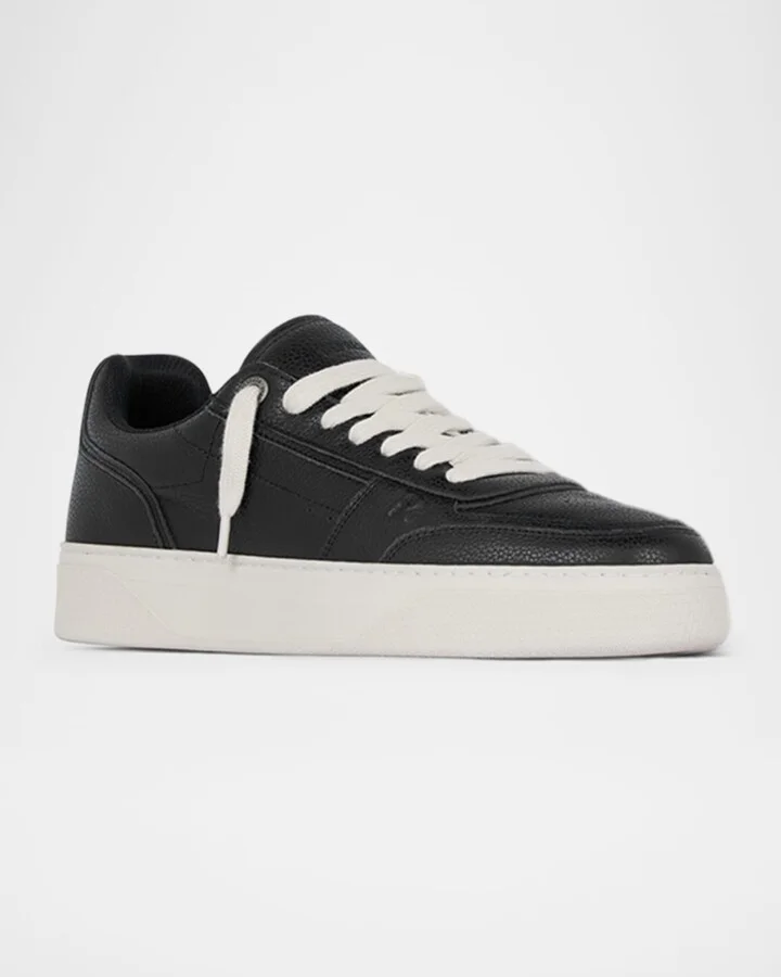 Men's Initial Leather Low-Top Sneakers - Image 2