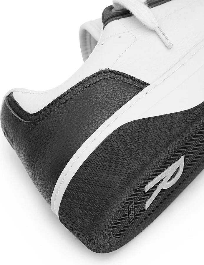 Men's Initial Leather Low-Top Sneakers - Black Vintage White - Size 8.5 - Image 7