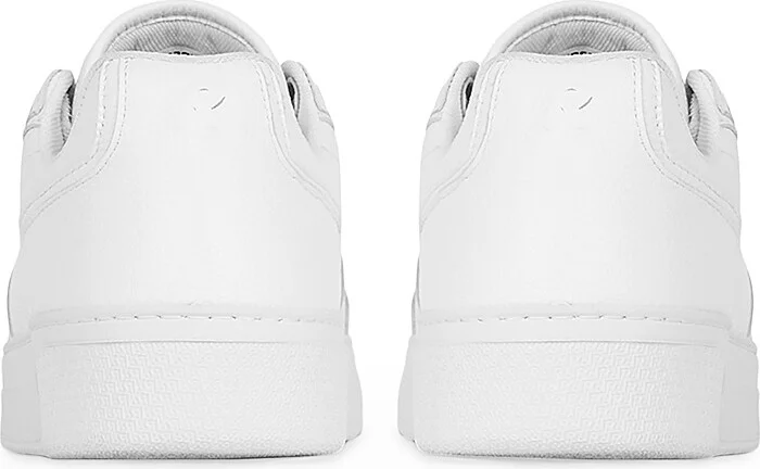 Men's Initial Leather Low-Top Sneakers - Flat White - Size 8 - Image 3