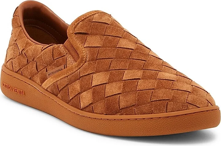 Men's Intrecciato Leather Sneakers - Caramel - Size 9 - Image 2